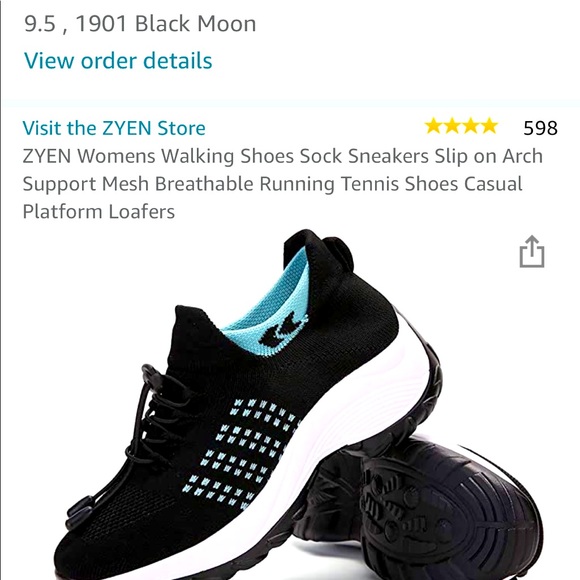 ZYEN Womens Walking Shoes Sock Sneakers Slip on Arch Support Mesh Breathable Running Tennis Shoes Casual Platform Loafers